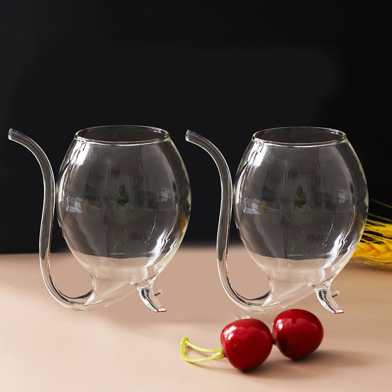 1 peça taça de vidro de alta qualidade para vinho, uísque, tubo criativo para beber suco, canudo de vinho resistente ao calor casa cozinha decoração