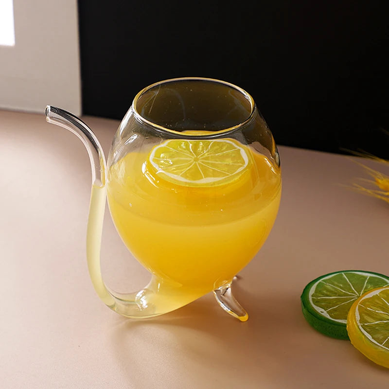 1 peça taça de vidro de alta qualidade para vinho, uísque, tubo criativo para beber suco, canudo de vinho resistente ao calor casa cozinha decoração