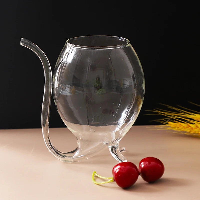 1 peça taça de vidro de alta qualidade para vinho, uísque, tubo criativo para beber suco, canudo de vinho resistente ao calor casa cozinha decoração