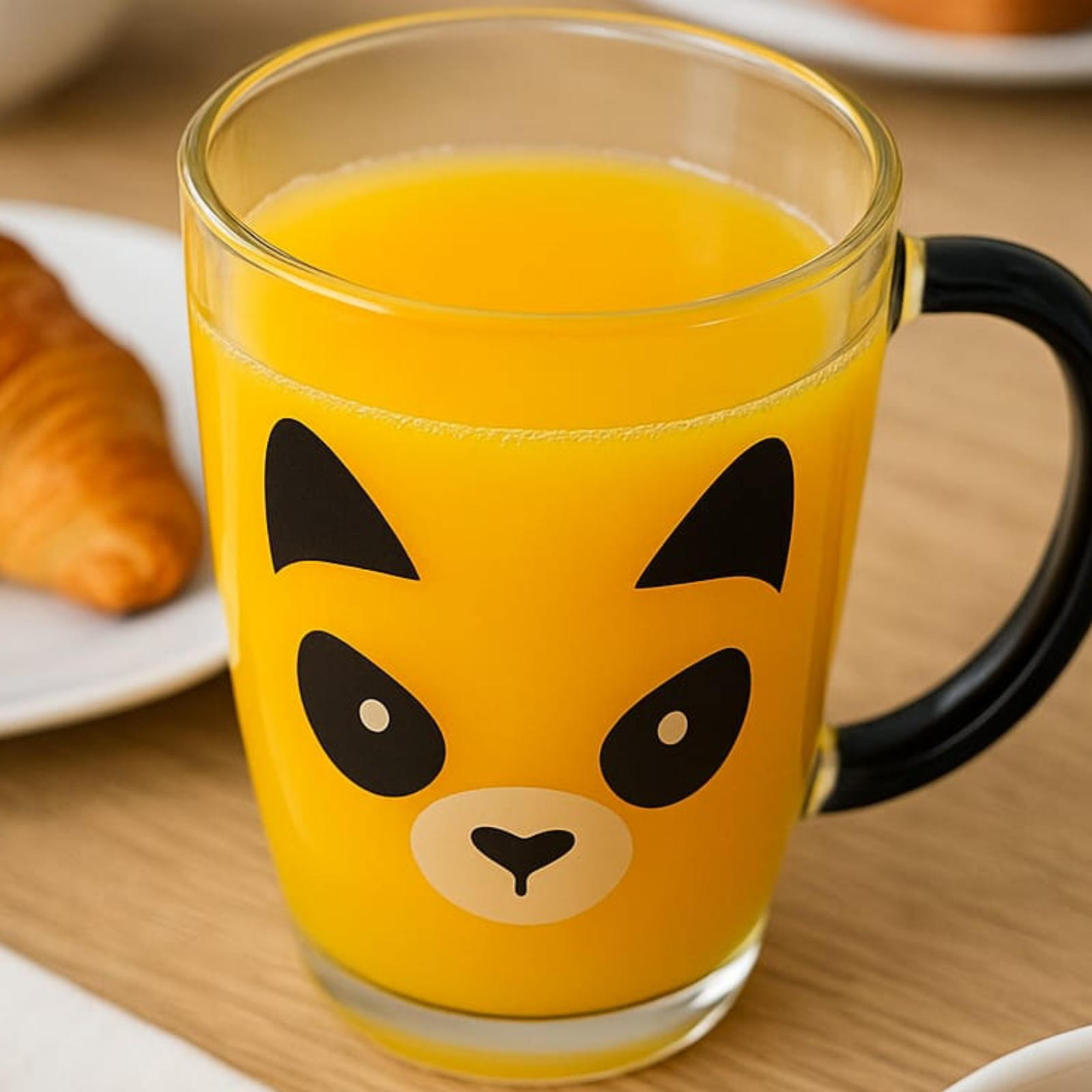 Caneca de Vidro Transparente com Desenho de Panda – 365ml – Caneca Divertida, Criativa e Fofa para Café, Chá e Presentes