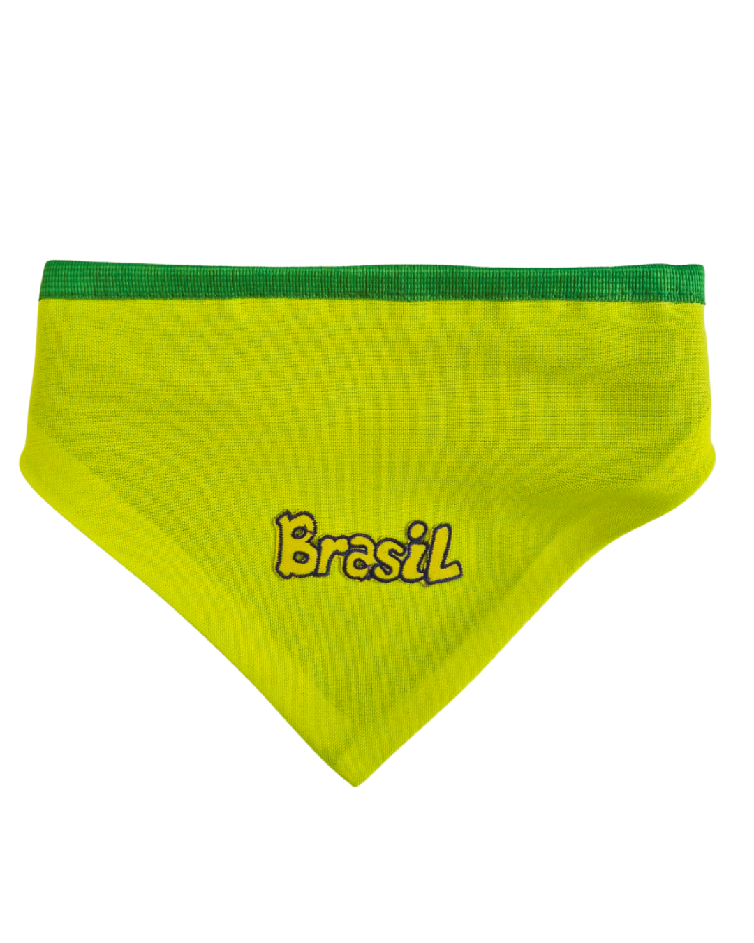 Bandana Pet Brasil Amarela Bordada Modelo Brasil Fun – Tamanhos P, M e G | Doca Express