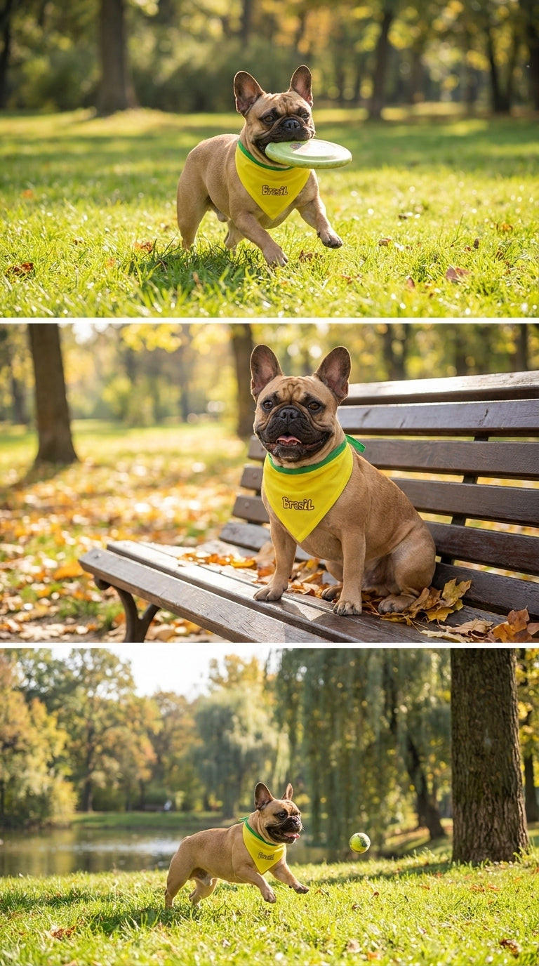 Bandana Pet Brasil Amarela Bordada Modelo Brasil Fun – Tamanhos P, M e G | Doca Express