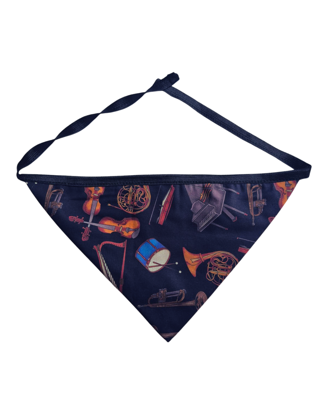 Bandana Pet para Cachorros e Gatos - Dupla Face -Coleção Melodia – Estampa Digital de Instrumentos Musicais | Acessório Pets - Confortável, Ajustável e Lavável | Moda Pet Estilosa para Passeios e Fotos - Doca Express