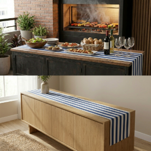 Caminho de mesa 50x200 cm para buffet e aparador moderno