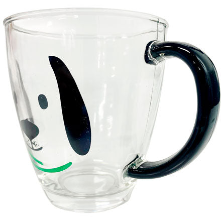 Caneca de Vidro Transparente com Estampa de Cachorro – Alça Preta – 300ml – Caneca Divertida, Criativa e Decorativa para Café, Chá e Presentes