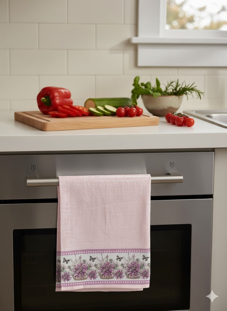 Kit 3 Panos de Cozinha 100% Algodão 40x70 com Barra Estampa Digital Suculentas – Cores Sortidas - Doca Express