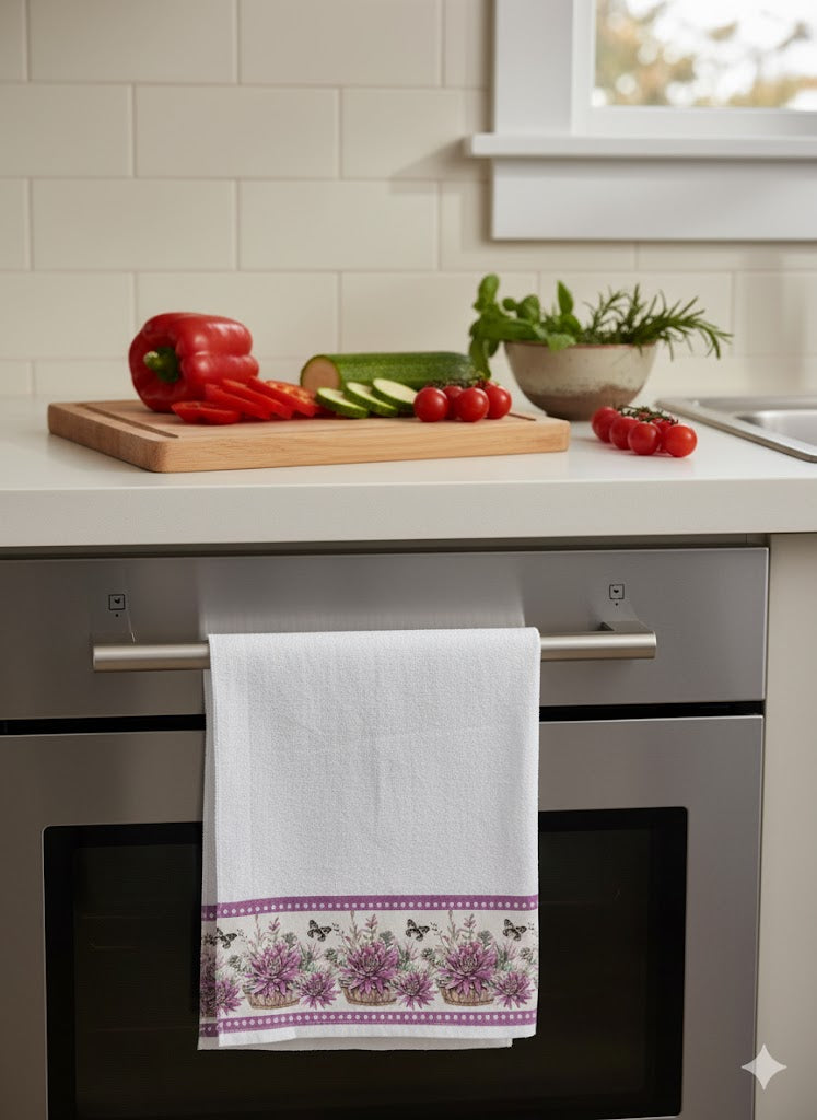 Kit 3 Panos de Cozinha 100% Algodão 40x70 com Barra Estampa Digital Suculentas – Cores Sortidas - Doca Express