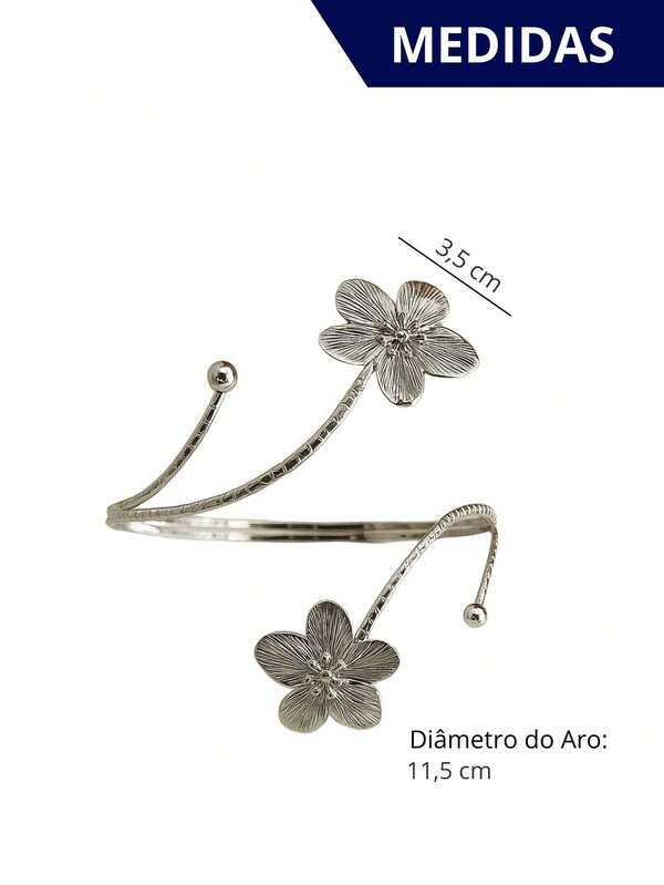 Kits 2 Prendedores de Cortina Flor em Aço Inoxidável - Abraçadeira Decorativa Luxo - Dourada e Prateada - Doca Express Cortinas