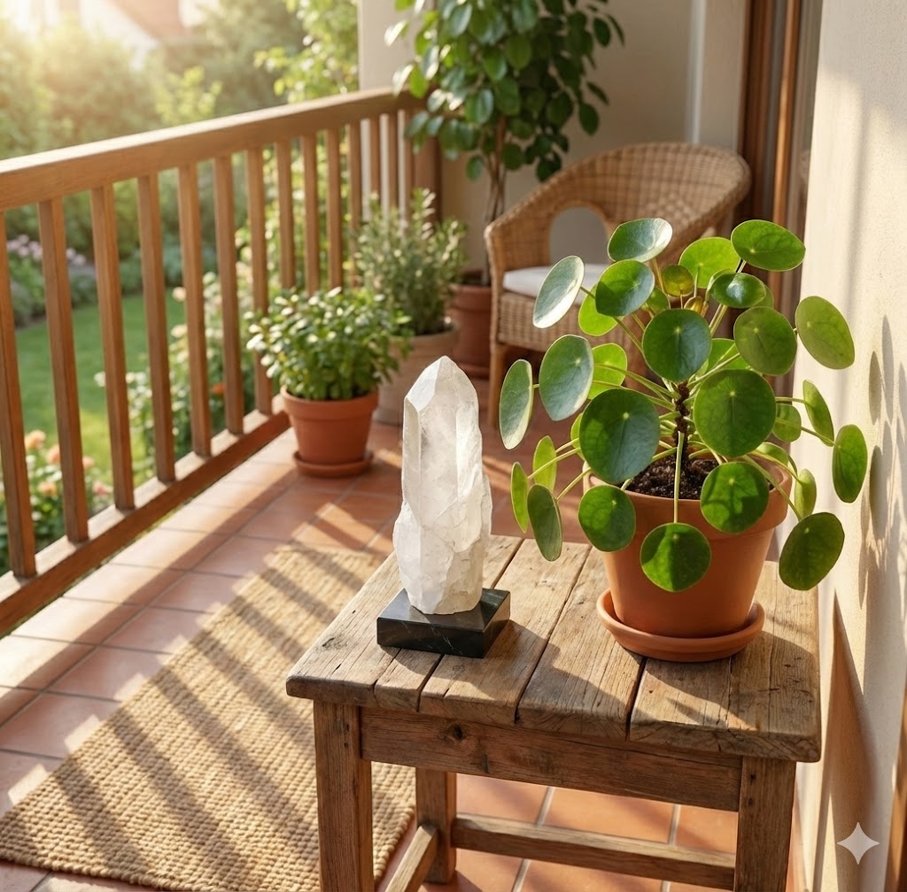 Ponta de Calcita Ótica Transparente Natural 17 cm com Base de Madeira – Cristal de Energia, Decoração Zen, Mineral Colecionável -Doca Express