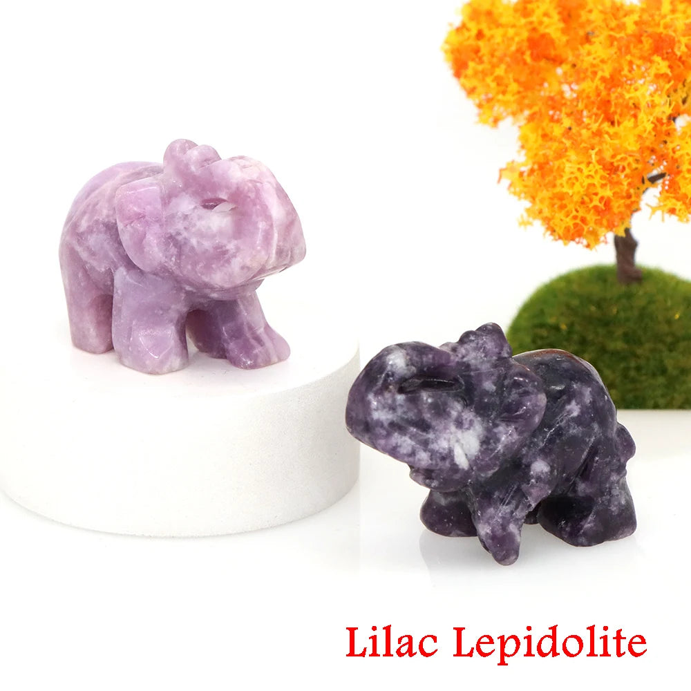 Miniatural Cristal Ametista Quartzo Pedra Precio Estátua de Elefante Pedra Natural Esculpida Artesanato Decoração para Sasa presente