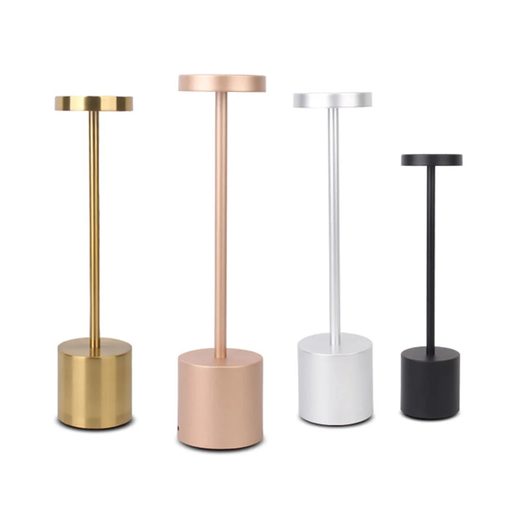 Classic Table Lamp USB Rechargeable Night Light Stepless Dimming Touch Desk Lamp 3 Colors Bedside Lamp Hotel Bar Decoration