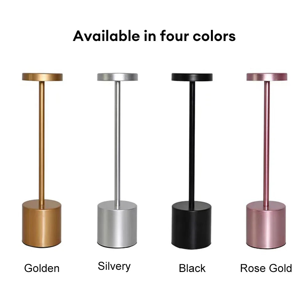 Classic Table Lamp USB Rechargeable Night Light Stepless Dimming Touch Desk Lamp 3 Colors Bedside Lamp Hotel Bar Decoration