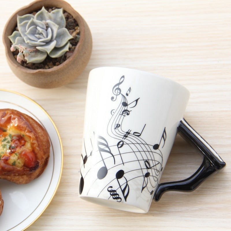 Cozinha - Caneca de 240ml Caneca de Cerâmica Guitarra Violino estilo bonito café chá leite stave canecas e copos com alça novidade presentes