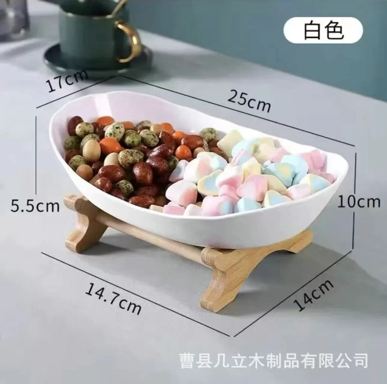 Creative fruit plate, European-style light luxury dried fruit plate, ,candy tray,bamboo and wood rack, household snack plate