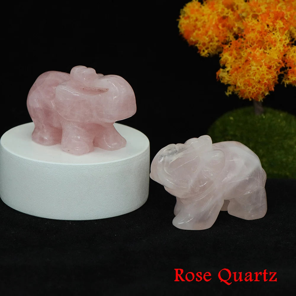Miniatural Cristal Ametista Quartzo Pedra Precio Estátua de Elefante Pedra Natural Esculpida Artesanato Decoração para Sasa presente