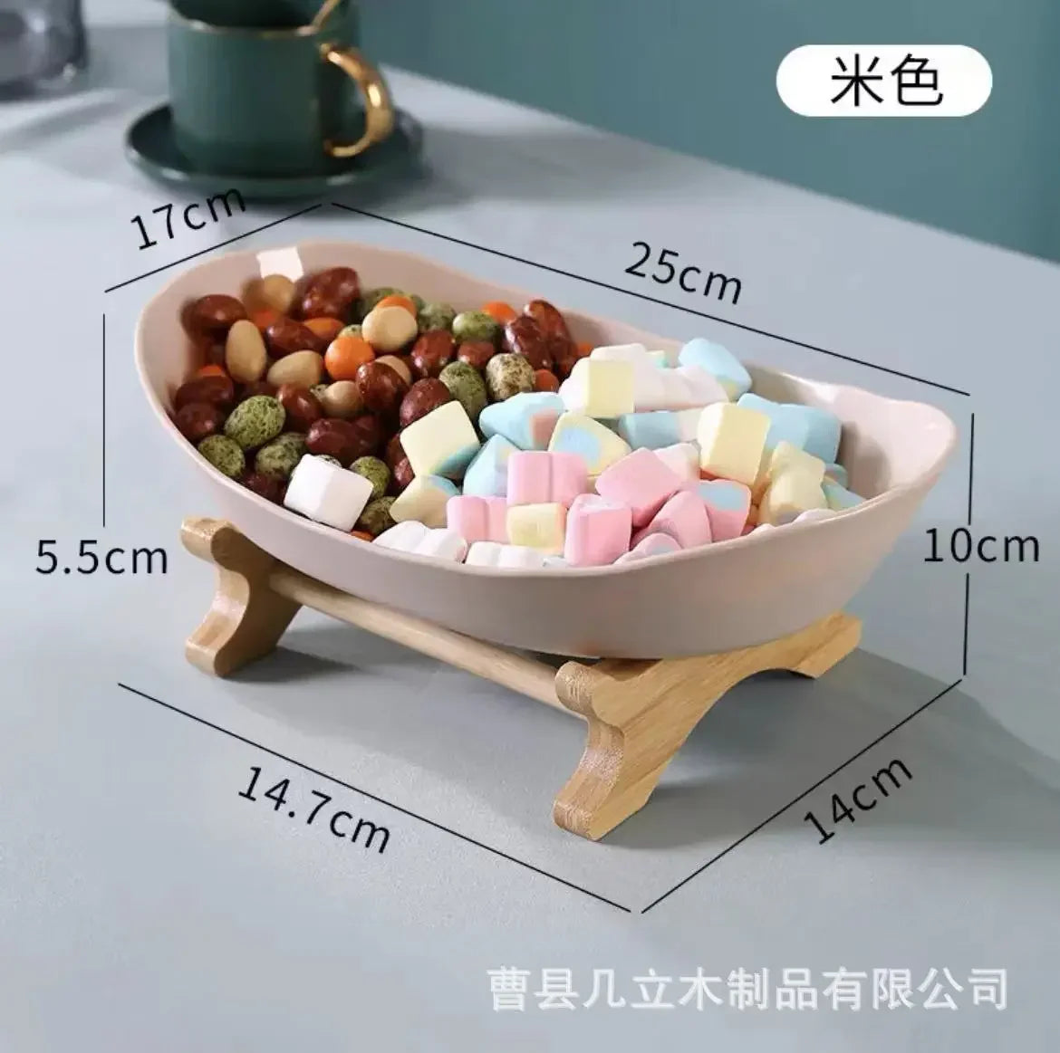 Creative fruit plate, European-style light luxury dried fruit plate, ,candy tray,bamboo and wood rack, household snack plate