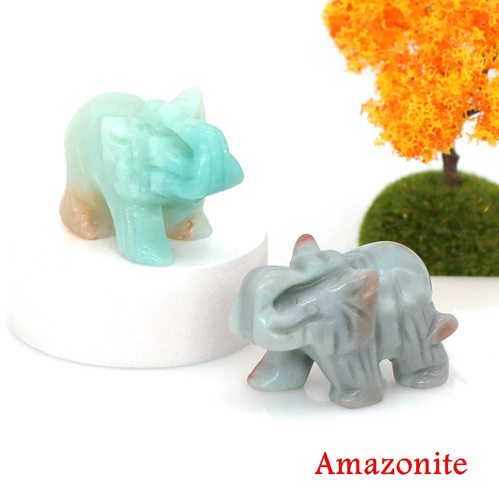 Miniatural Cristal Ametista Quartzo Pedra Precio Estátua de Elefante Pedra Natural Esculpida Artesanato Decoração para Sasa presente