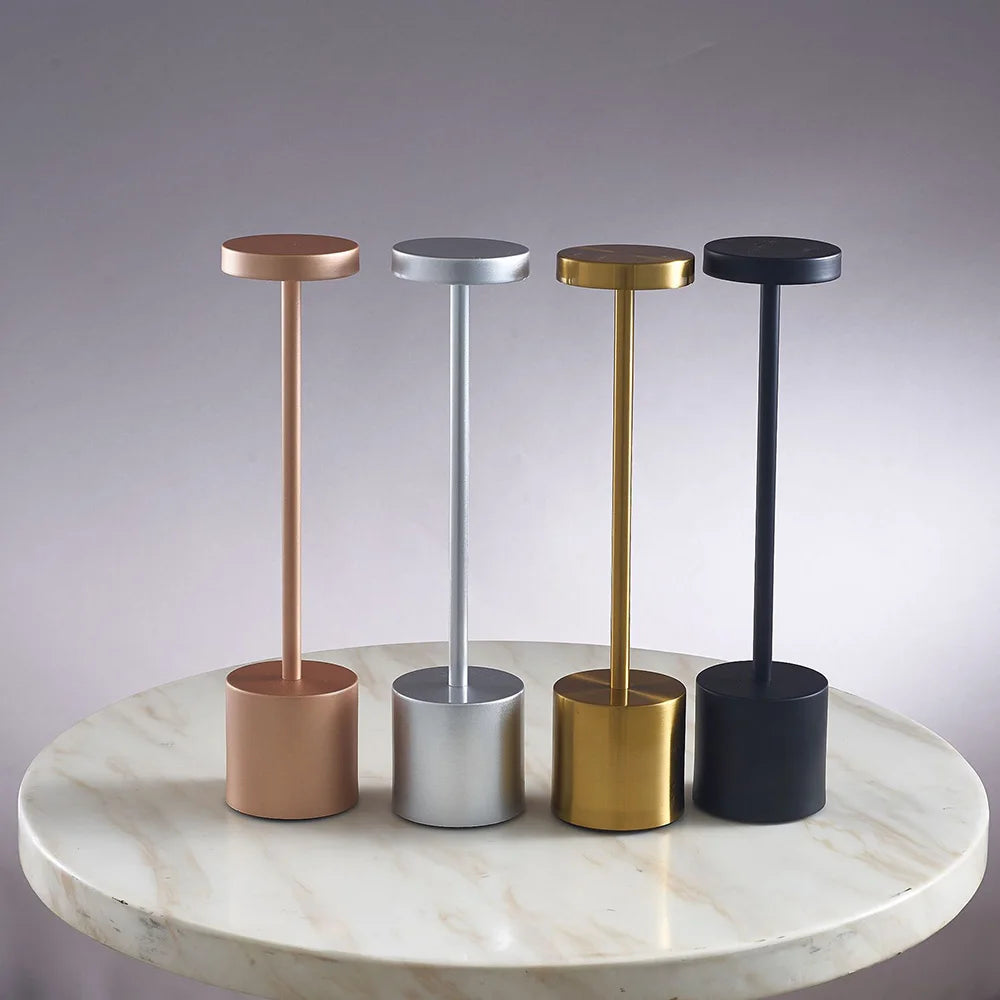 Classic Table Lamp USB Rechargeable Night Light Stepless Dimming Touch Desk Lamp 3 Colors Bedside Lamp Hotel Bar Decoration