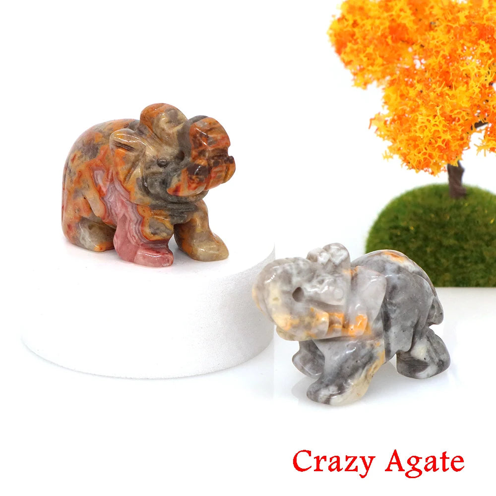 Miniatural Cristal Ametista Quartzo Pedra Precio Estátua de Elefante Pedra Natural Esculpida Artesanato Decoração para Sasa presente