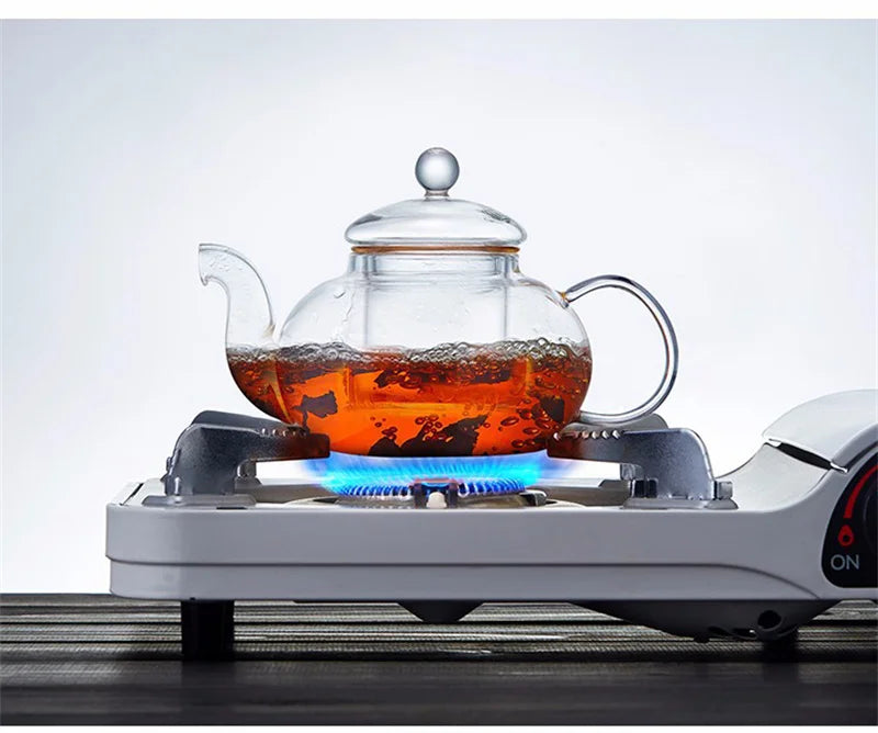 400ml/1000ml Filterable Heat-resistant Thickened Glass Teapot High Borosilicate Glass Flower Tea Pot Heatable Glass Tea Set
