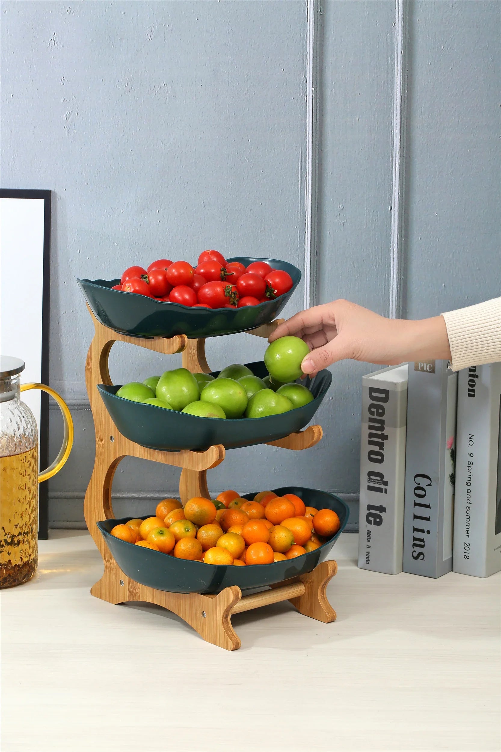 Layer Fruit Plate Home Living Room Plastic Snack Dish Creative Modern Dried Fruit Basket Candy Dish Cake Stand Salad Bowl