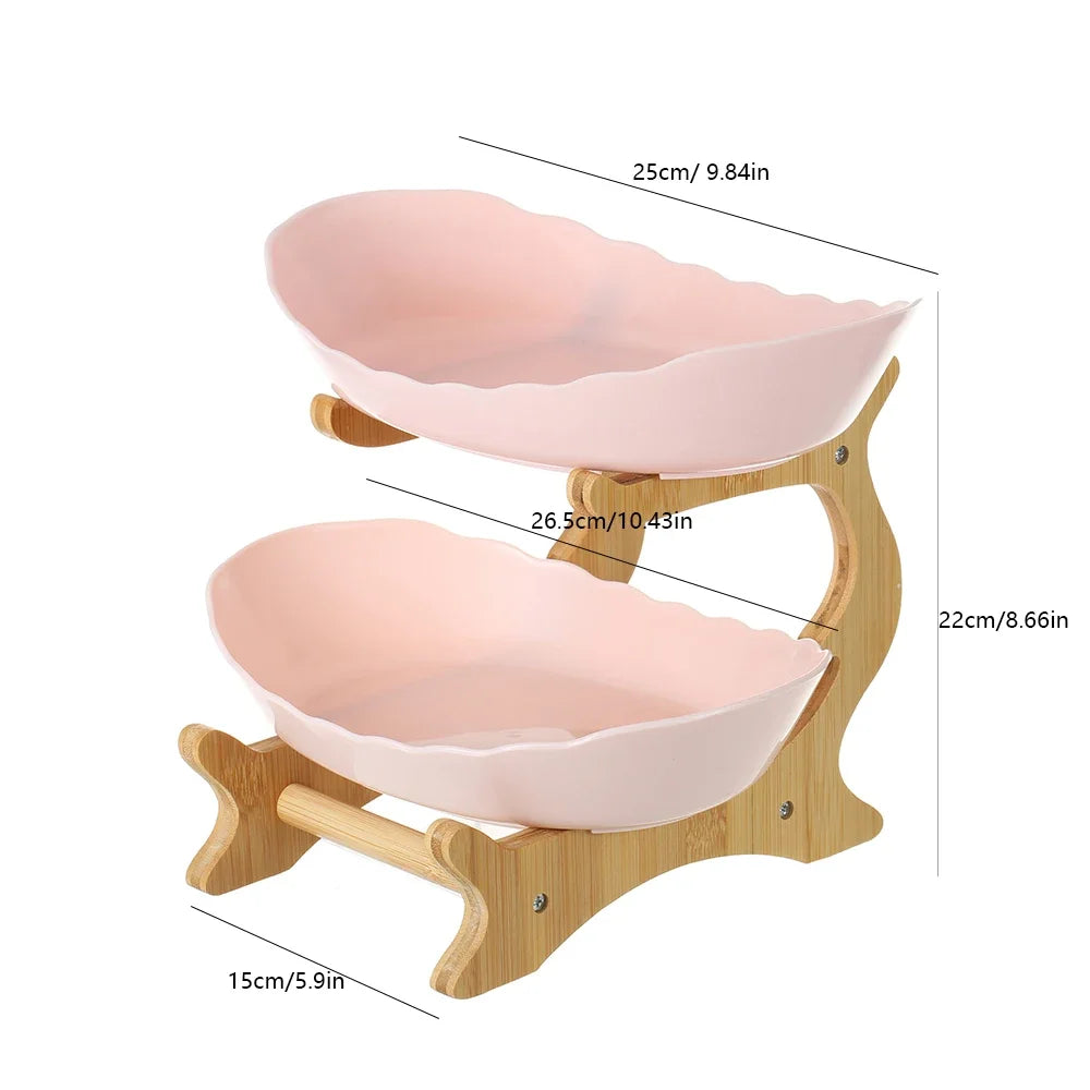Layer Fruit Plate Home Living Room Plastic Snack Dish Creative Modern Dried Fruit Basket Candy Dish Cake Stand Salad Bowl