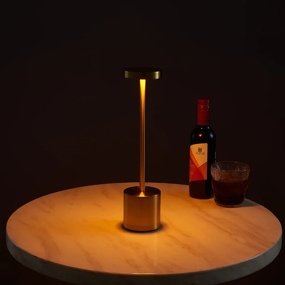 Classic Table Lamp USB Rechargeable Night Light Stepless Dimming Touch Desk Lamp 3 Colors Bedside Lamp Hotel Bar Decoration