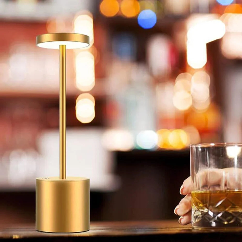 Classic Table Lamp USB Rechargeable Night Light Stepless Dimming Touch Desk Lamp 3 Colors Bedside Lamp Hotel Bar Decoration