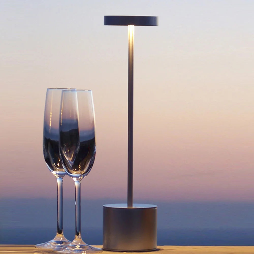 Classic Table Lamp USB Rechargeable Night Light Stepless Dimming Touch Desk Lamp 3 Colors Bedside Lamp Hotel Bar Decoration