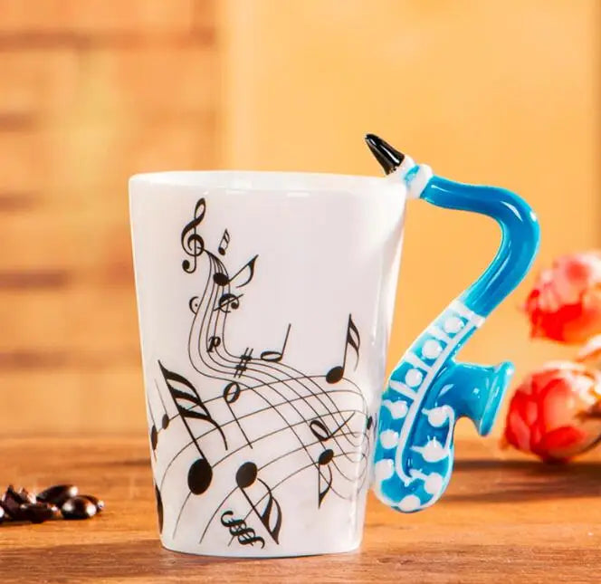 Cozinha - Caneca de 240ml Caneca de Cerâmica Guitarra Violino estilo bonito café chá leite stave canecas e copos com alça novidade presentes