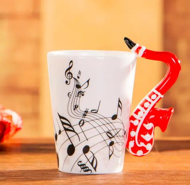 Cozinha - Caneca de 240ml Caneca de Cerâmica Guitarra Violino estilo bonito café chá leite stave canecas e copos com alça novidade presentes