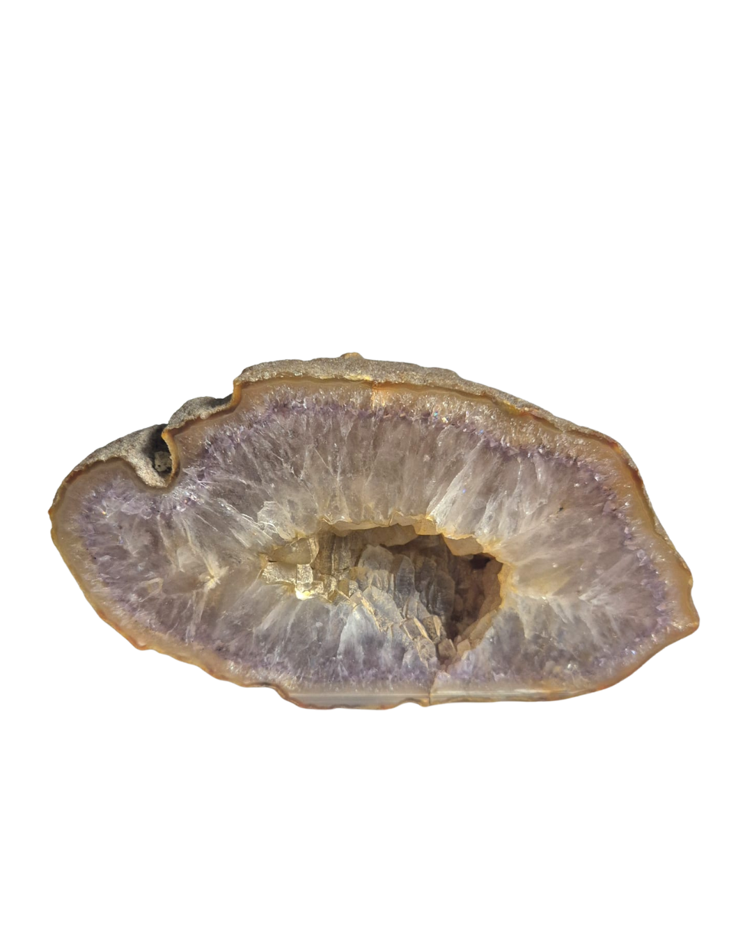 Geodo de Ágata Roxa Natural – Peça Única de 884 g | Cristal com Núcleo Geodado para Decoração, Energia e Harmonização | Ideal para Sala, Escritório e Espaços Zen - Doca Express