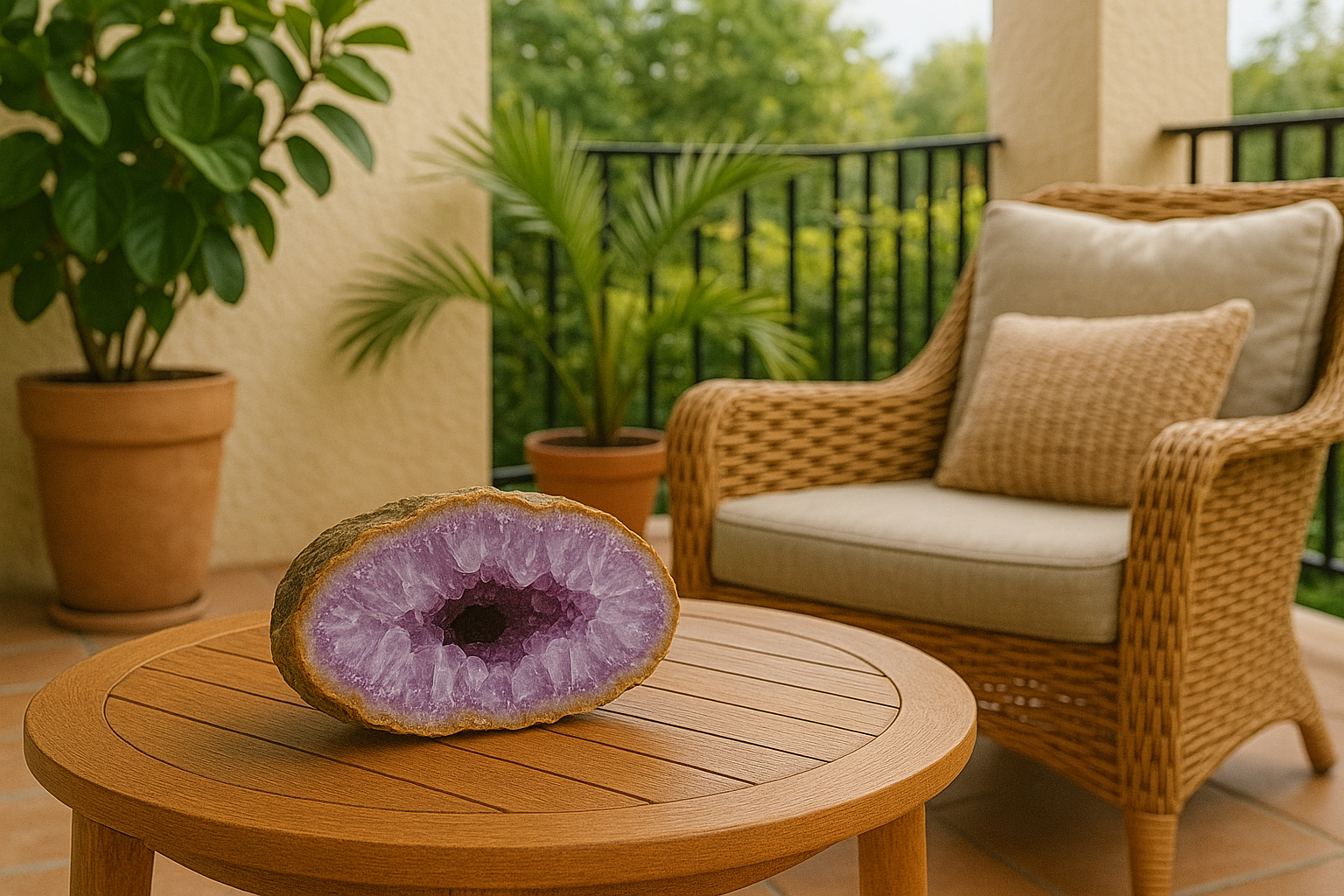 Geodo de Ágata Roxa Natural – Peça Única de 884 g | Cristal com Núcleo Geodado para Decoração, Energia e Harmonização | Ideal para Sala, Escritório e Espaços Zen - Doca Express