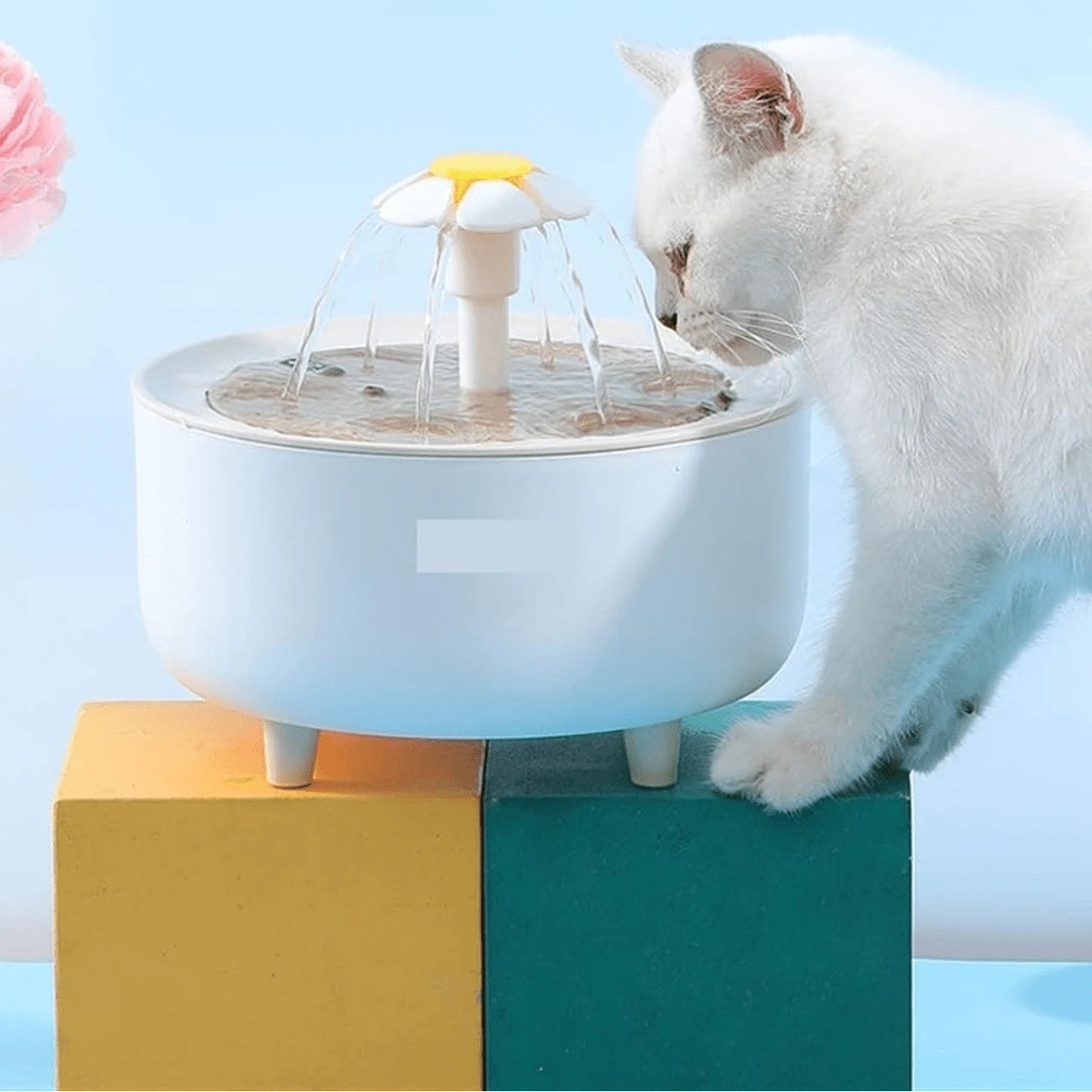 1 Peça Bebedouro Fofo para Gatos Floral - Modelo Flor com Água Circulante, Bomba de Água Cor Aleatória