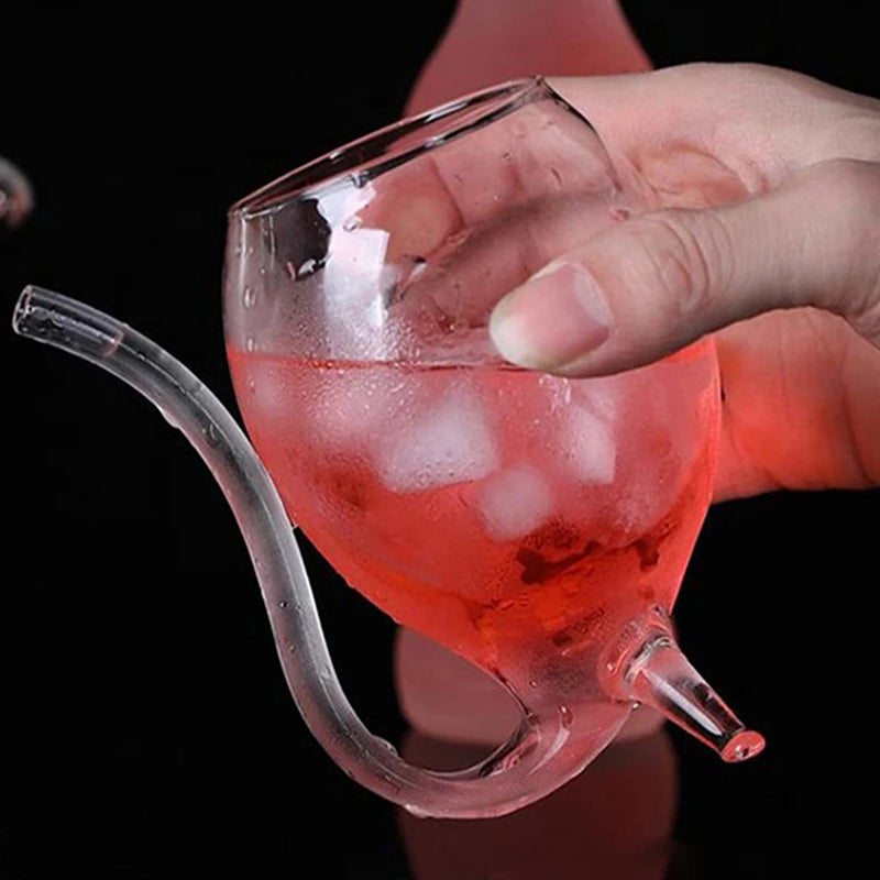 1 peça taça de vidro de alta qualidade para vinho, uísque, tubo criativo para beber suco, canudo de vinho resistente ao calor casa cozinha decoração 