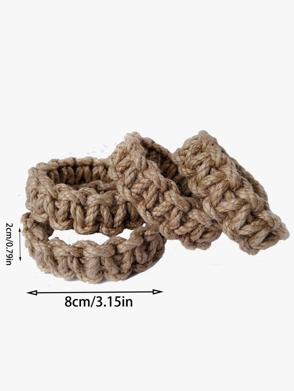 Abraçadeira de Cortina em Juta Natural – Suporte Decorativo Trançado Estilo Boho Rústico | Kit 2 ou 4 Peças - Doca Express Cortinas 