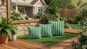 Almofadas decorativas Mediterrâneo para varanda gourmet, jardim, piscina e área de lazer.