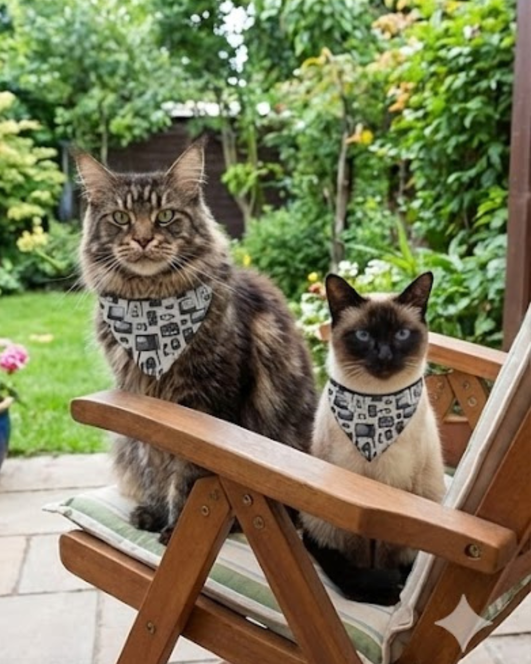 Bandana Pet Estampa Retrô Vintage – Tamanho P/M/G | Estampa Digital Retrô, Dupla Face, Ajustável e 100% Poliéster | Para Cães e Gatos - Doca Express