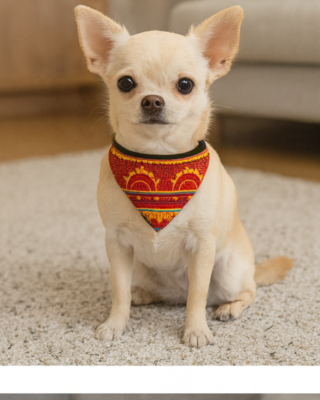 Bandana Pet Estampa Sol Radiante – Tamanhos P/M/G | Confortável, Ajustável, Dupla Face, Lavável | Para Cachorros e Gatos – Acessório Fashion para Passeios e Fotos - Doca Express