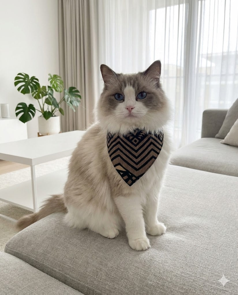 Bandana Pet Tribal – Estampa Étnica Moderna | Tamanhos P/M/G | Dupla Face, Estampa Digital e 100% Poliéster | Para Cães e Gatos | Ajustável e Confortável - Doca Express