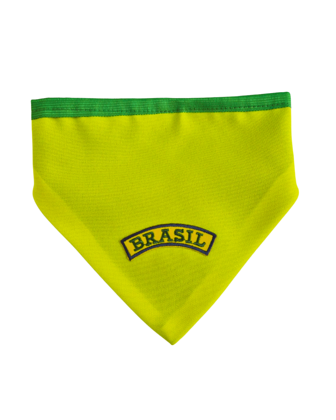 Bandana pet Brasil amarela bordada modelo Canarinho para cachorro e gato