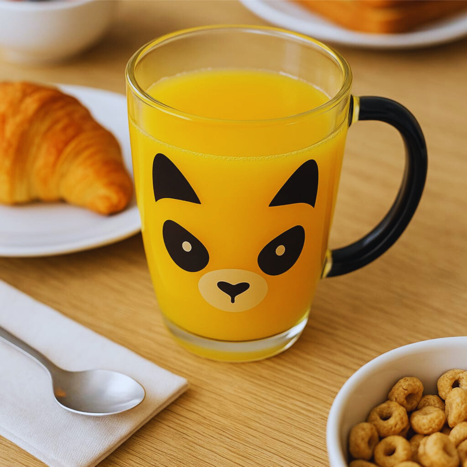 Caneca de Vidro Transparente com Desenho de Panda – 365ml – Caneca Divertida, Criativa e Fofa para Café, Chá e Presentes