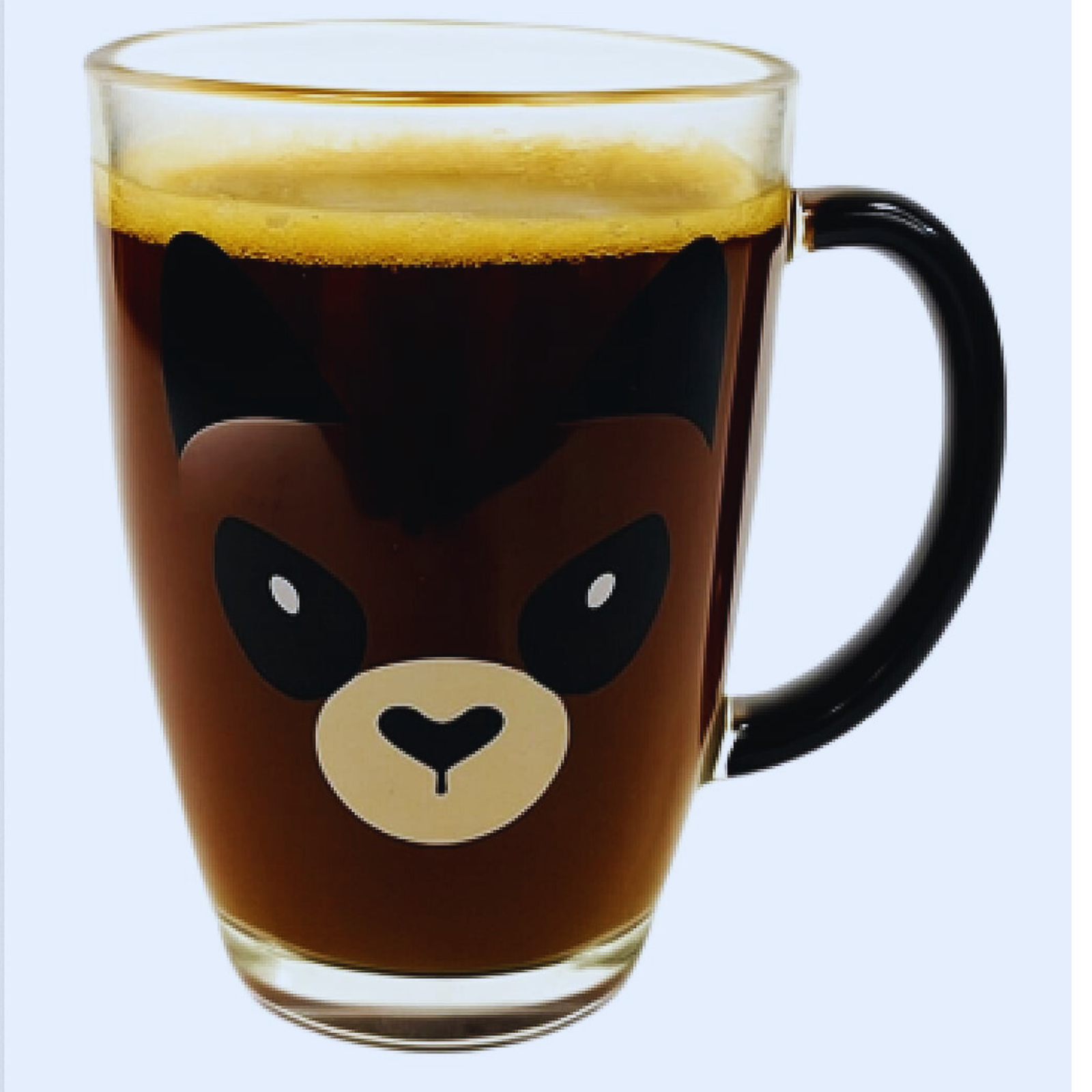Caneca de Vidro Transparente com Desenho de Panda – 365ml – Caneca Divertida, Criativa e Fofa para Café, Chá e Presentes