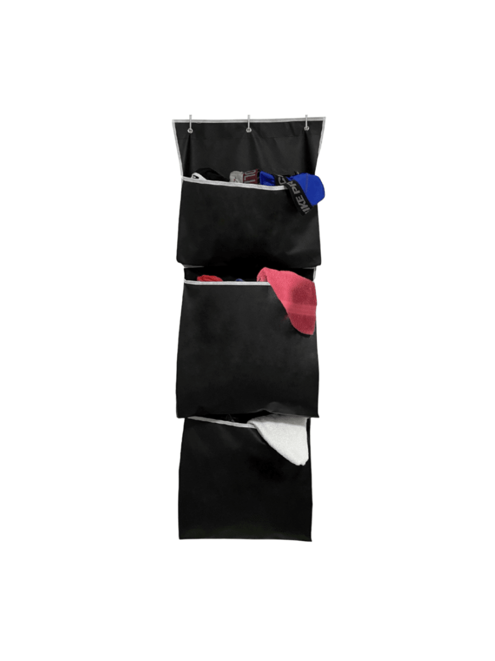 Cesto Organizador Suspenso para Porta com 3 Divisórias 46L Dobrável TNT | Roupa Suja, Brinquedos e Acessórios | Doca Express