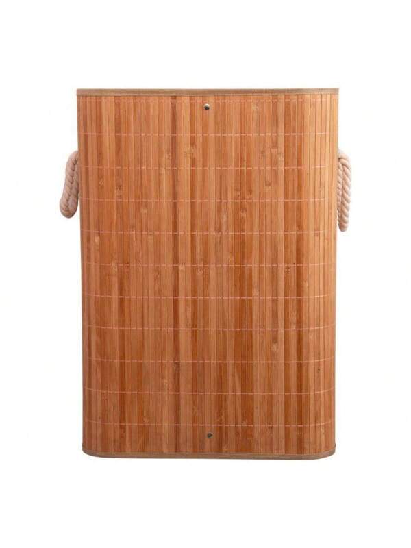 Cesto de Bambu com Tampa para Roupas 40x30x50cm | Organizador Natural Lavanderia e Banheiro | Doca Express