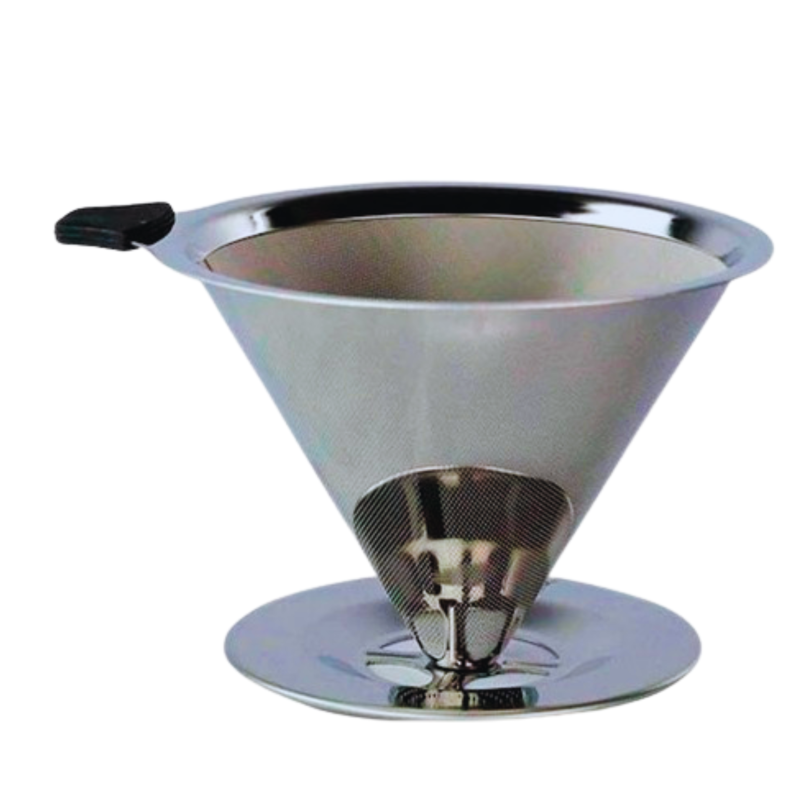 Coador de Café Inox Reutilizável 12x10cm – Filtro Permanente em Aço Inoxidável com Base Antiderrapante – Sustentável, Lavável e Sem Papel