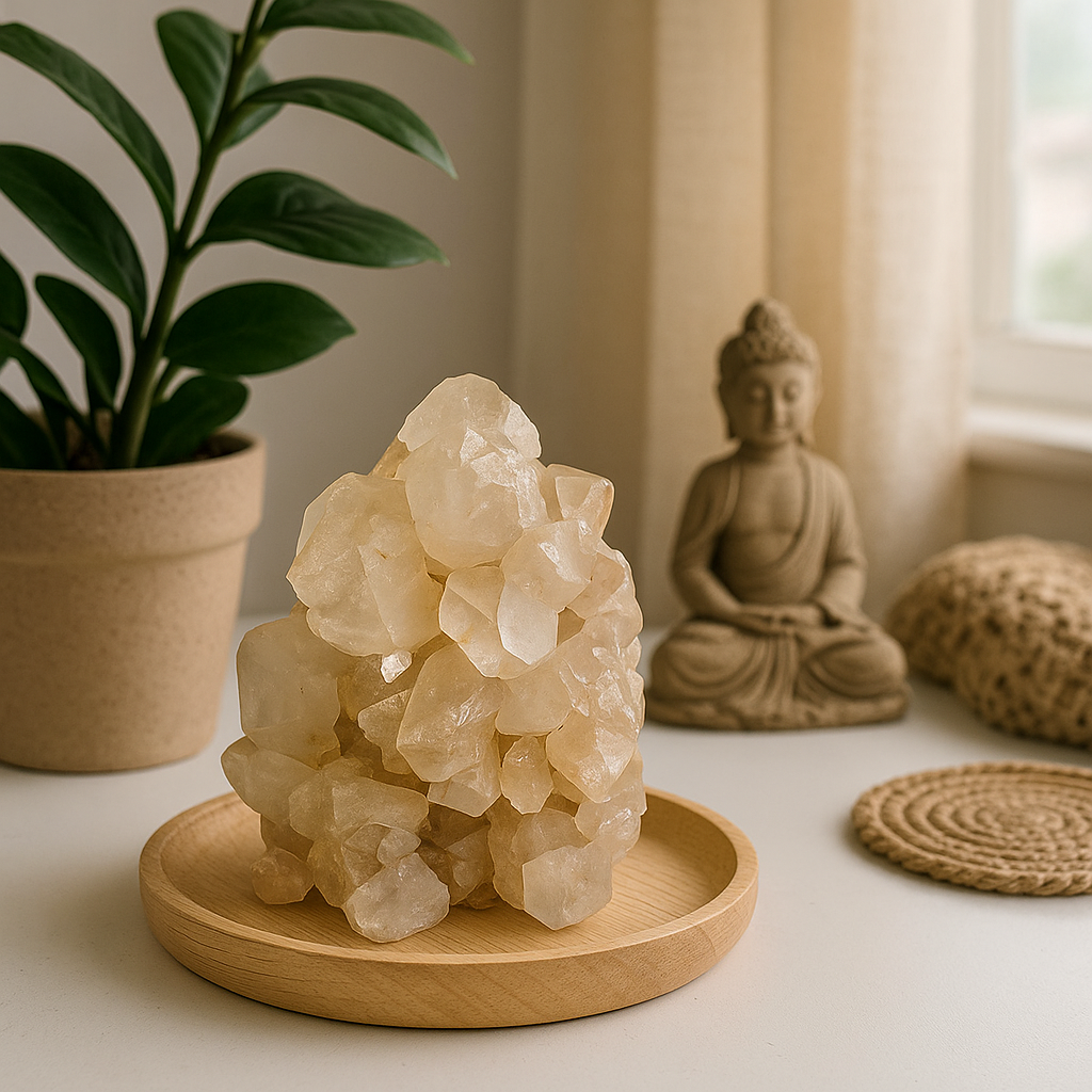 Drusa de Quartzo Fumê Claro Natural 896g – Cristais com Pontas Formadas, Peça Única para Decoração, Energia e Colecionadores – 12×10×8 cm - Doca Express