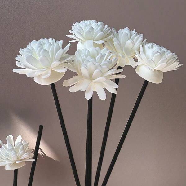 Kits de 20 Varetas Difusoras com Flores Aromáticas em Espuma Branca | Difusor Decorativo para Ambientes | Doca Express