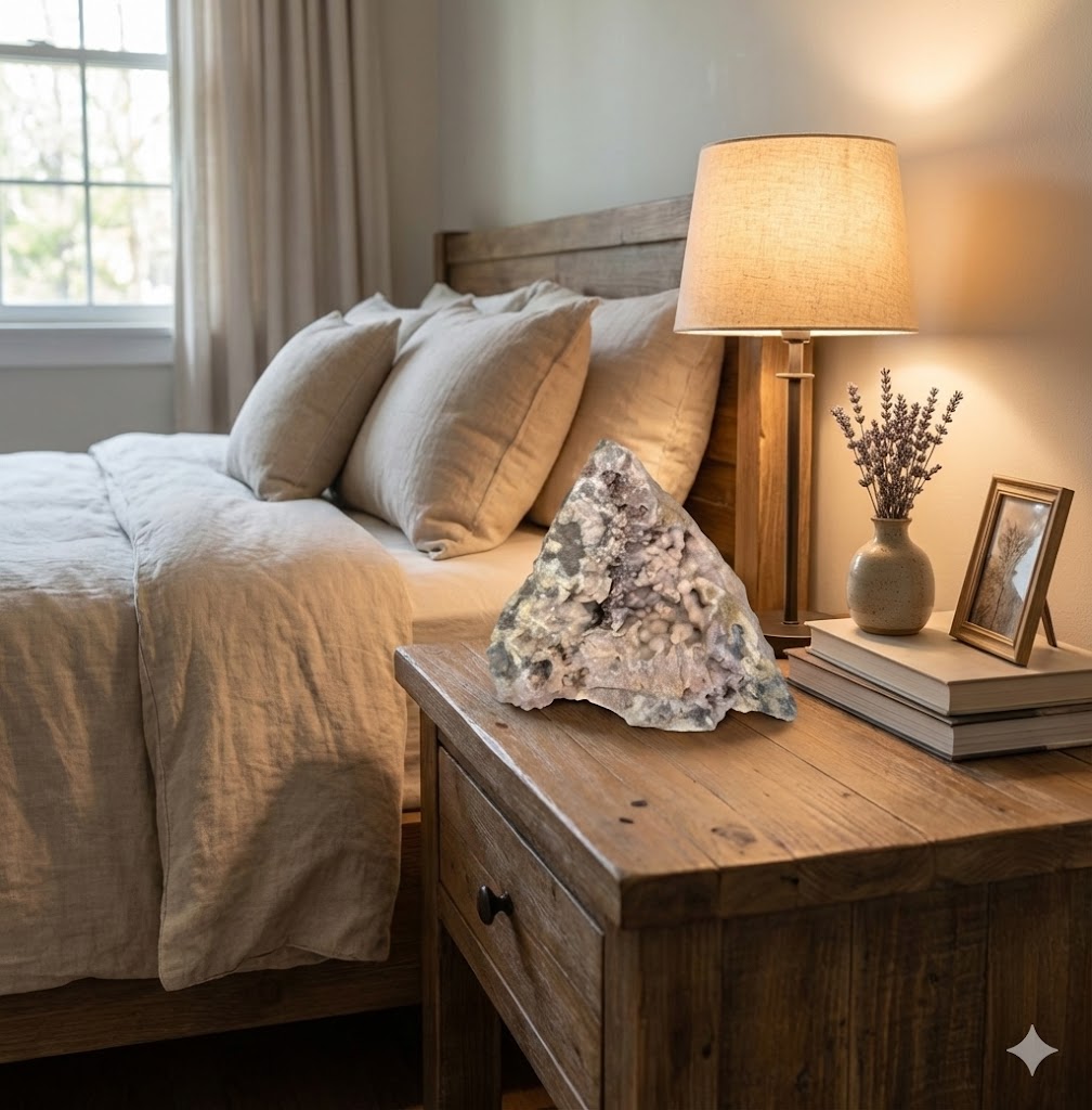 Peça Decorativa em Calcedônia Botrioidal Natural (1,455 kg) – Mineral Autêntico para Sala, Escritório e Ambientes Sofisticados - Doca Express