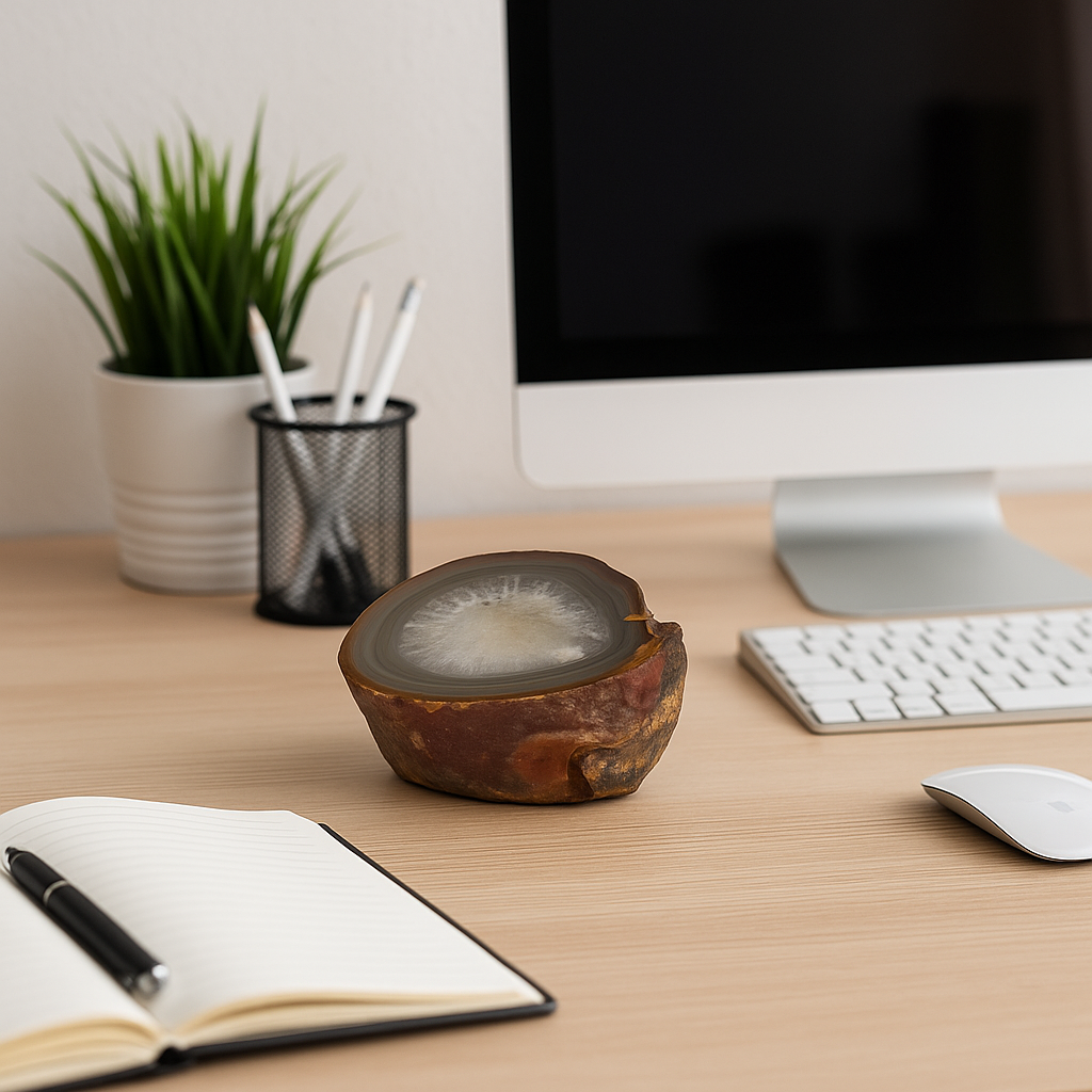 Placa de Ágata Marrom Natural • Peça Única para Decorar AmbientesPlaca de Ágata Marrom Natural • Peça Única para Decorar Ambientes - Doca Express Decoração